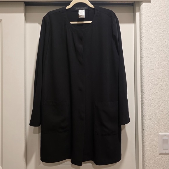 Marina Rinaldi Cardigan US Size 18 Black Invisible Button Snap Closure
